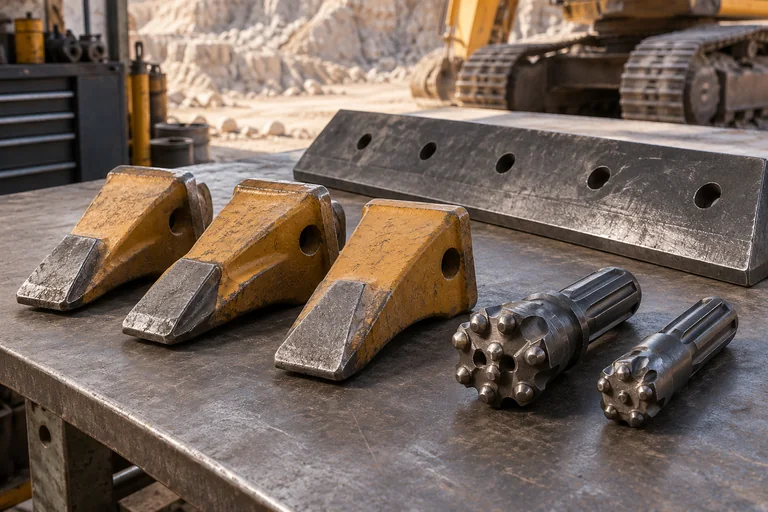 Illustrative heavy equipment cutting & drilling tools photography