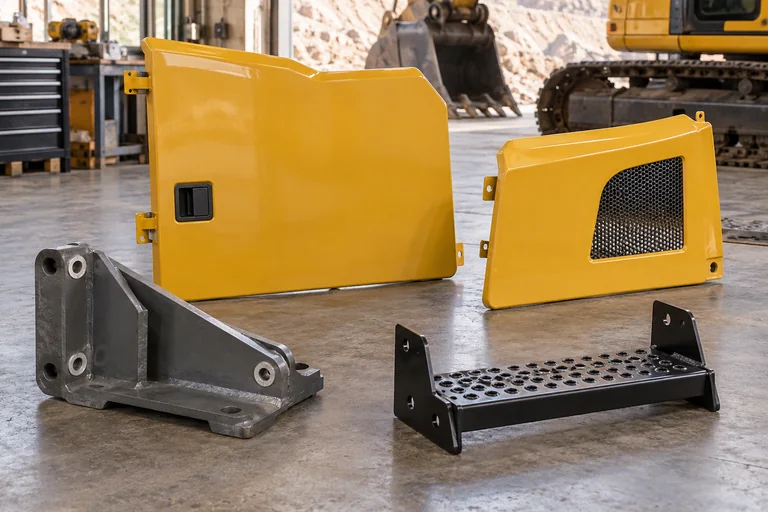 Illustrative heavy equipment frame & body parts photography