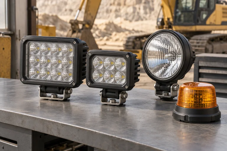 Illustrative heavy equipment lighting photography