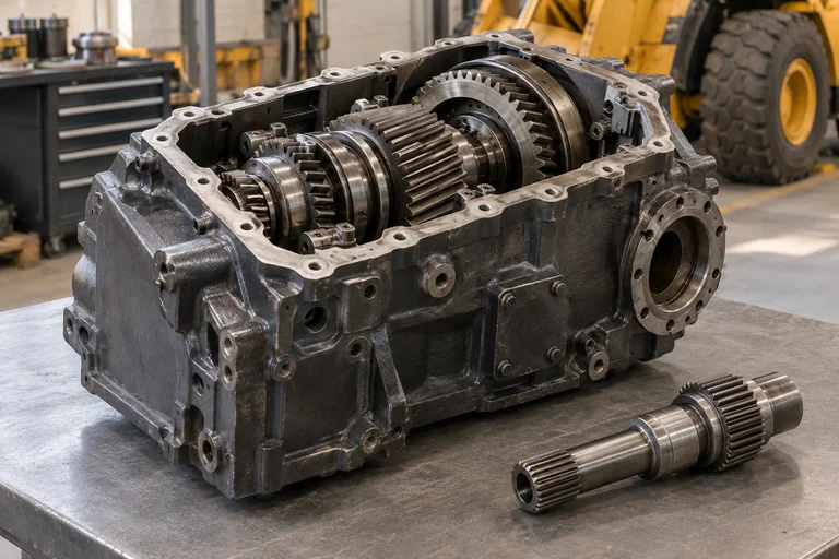 Illustrative heavy equipment transmission parts photography